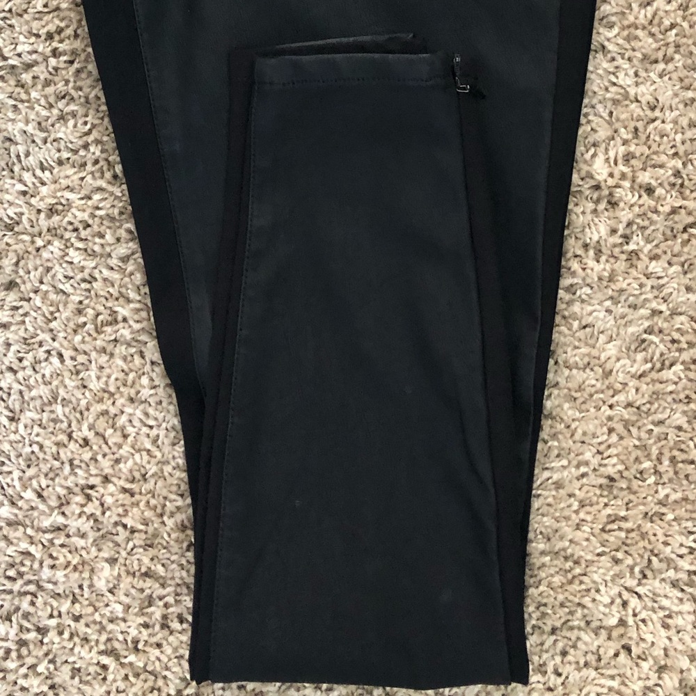 Leather front Ponte pants